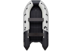 Лодка ПВХ РИВЬЕРА 3800 килевое надувное дно "комби" светло-серый/черный